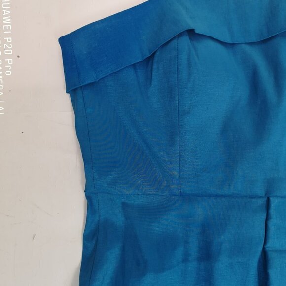 90s VINTAGE Light Blue Minimalist Calvin Klein StraplessDress | TheStyleMinr.com - Picture 9 of 11